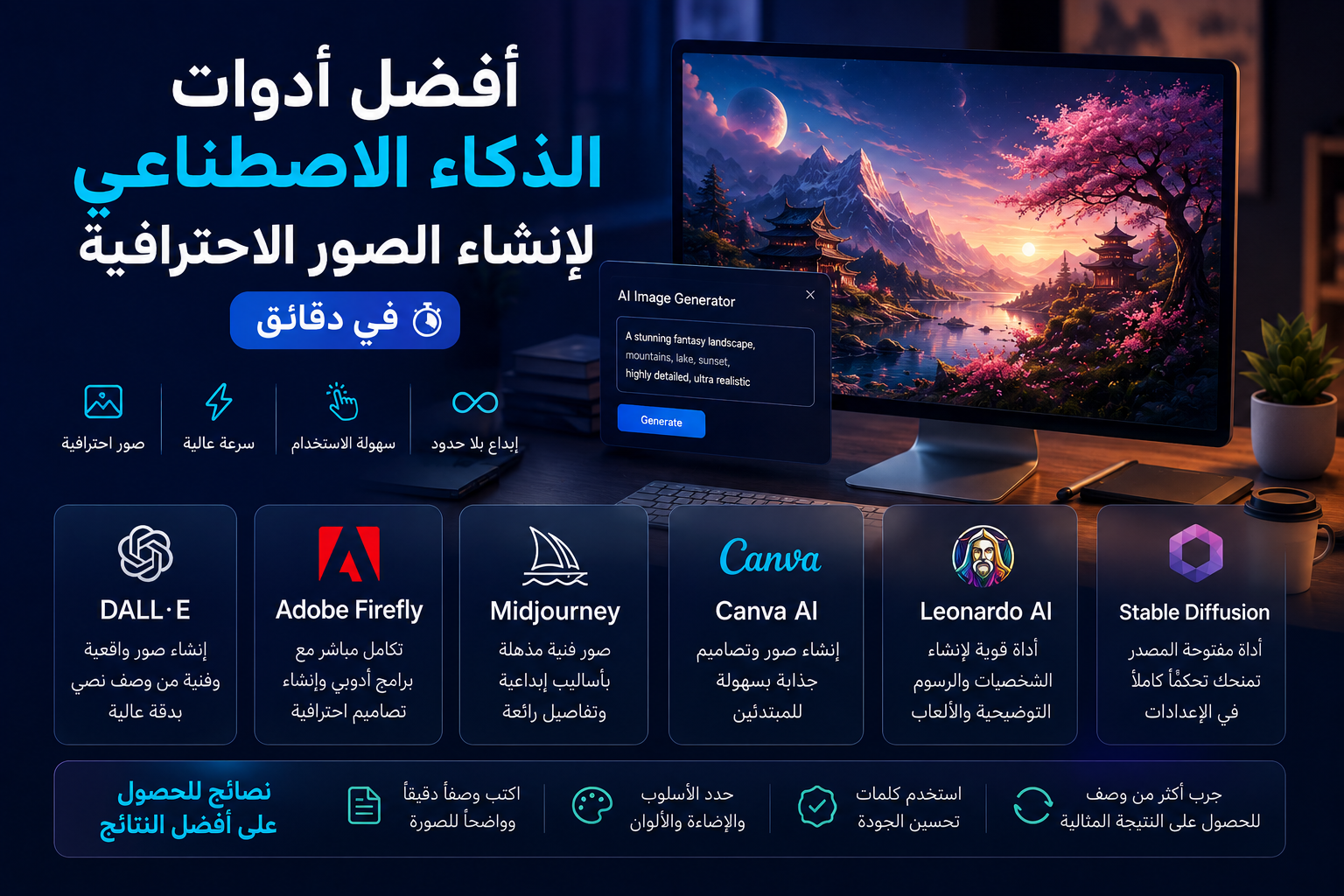 أفضل أدوات الذكاء الاصطناعي لإنشاء الصور