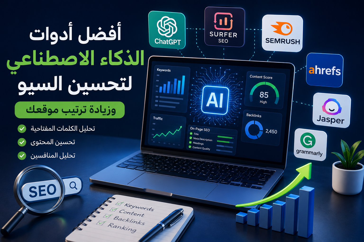 أفضل أدوات الذكاء الاصطناعي للسيو